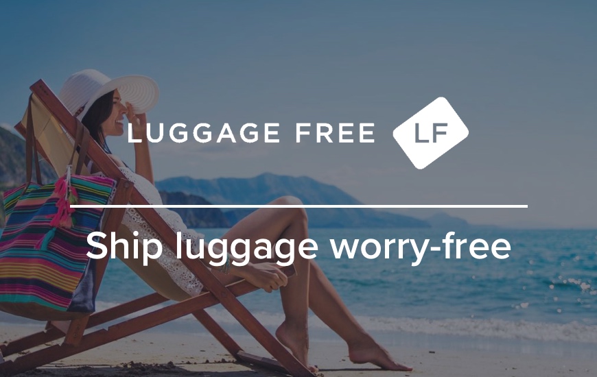 Luggage Free golf bag shipper banner ad 